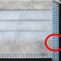 Dropped Strap Defective mask with dropped strap detected by AI