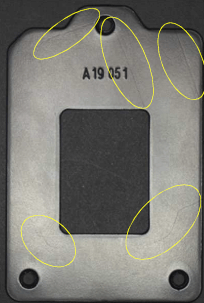 Minor Defects Minor defects detected on a metal casing using SolVision AI vision software
