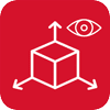 red icon representing stereo vision