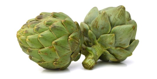 Artichokes Green artichokes on white background