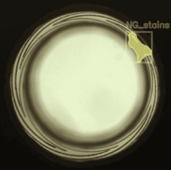 Foreign object detected by AI Defective bearing with foreign object detected by AI