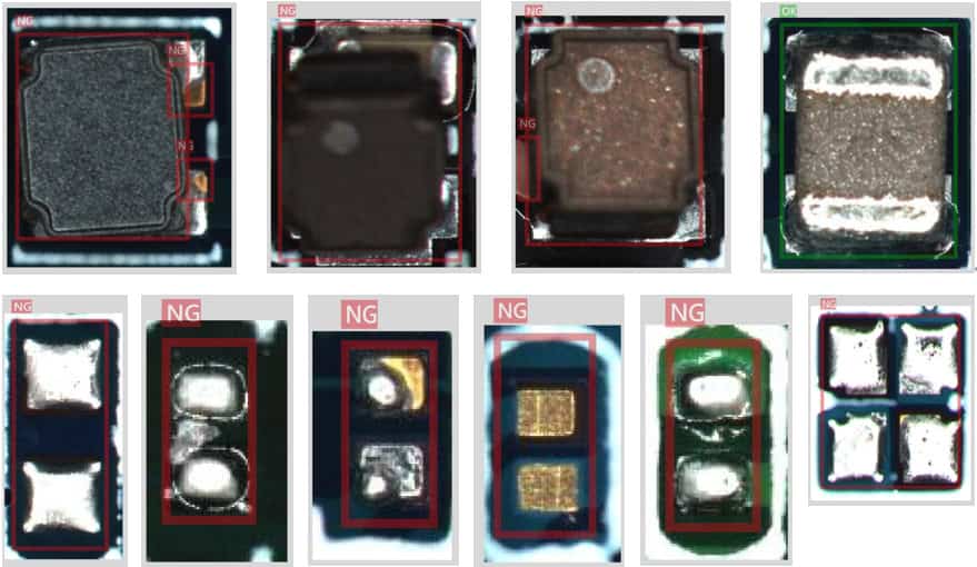 MLCC Defect Detection AI inspection and defect detection of MLCCs