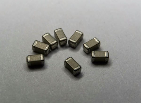 8 MLCCs on a blank background
