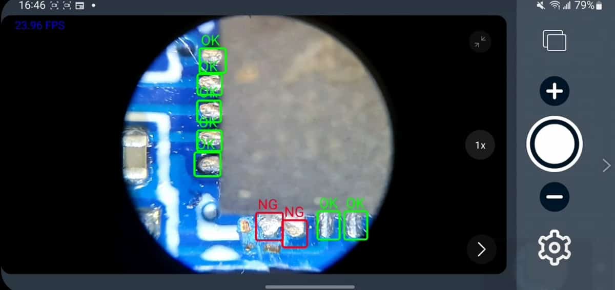 Micro Defect Detection META-aivi performing micro defect detection using AR + AI