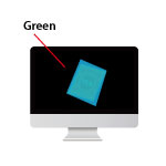 Labeling graphic of a computer monitor screen showing the annotation of a teabag labelled green